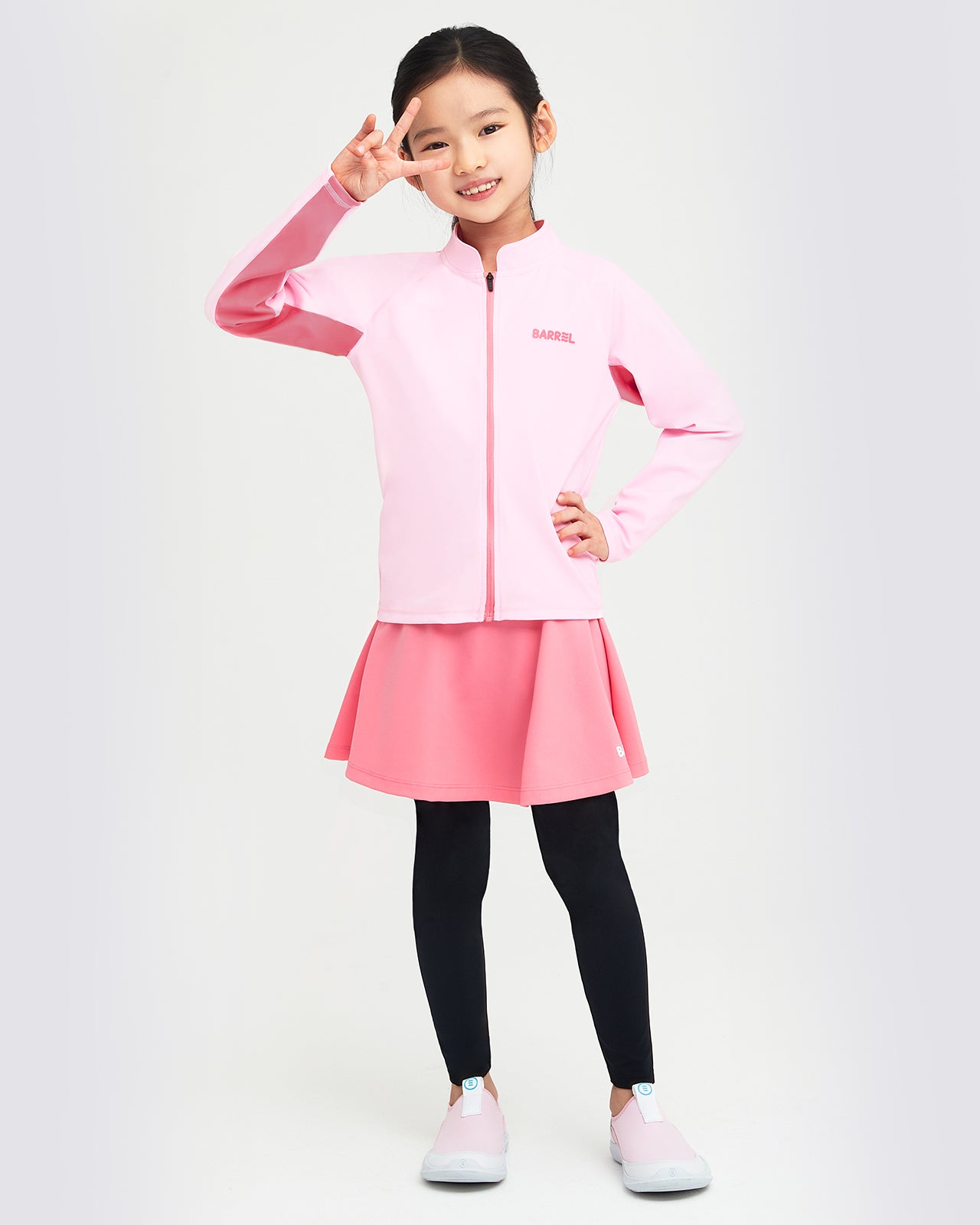 Barrel Kids Tropical Zip-Up Rash Guard-PINK_image3