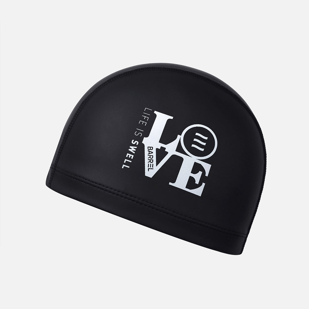 Barrel Love Silicone Coating Swim Cap-BLACK_image1