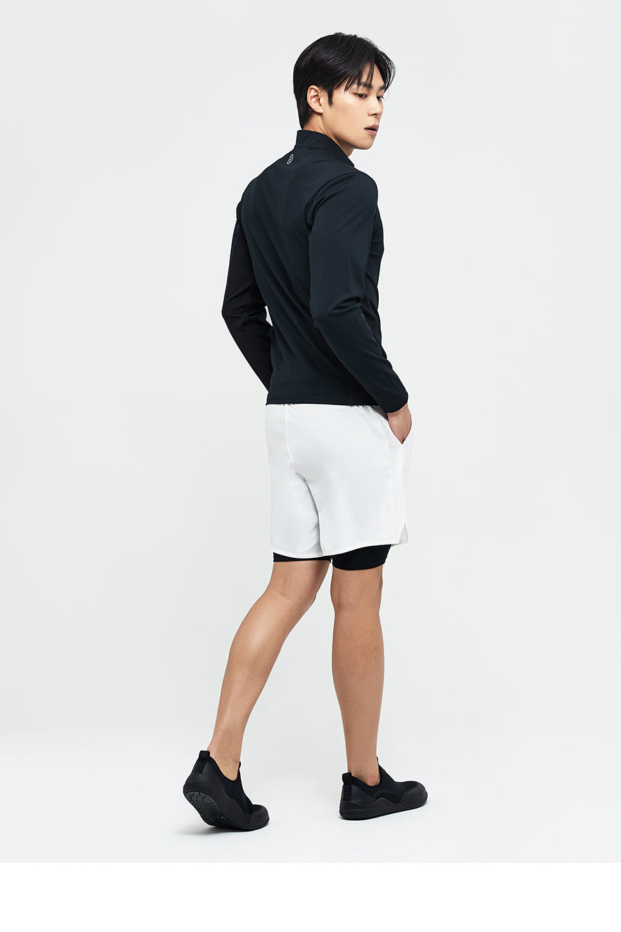 Barrel Men Essential Half Leggings Shorts-WHITE_image5