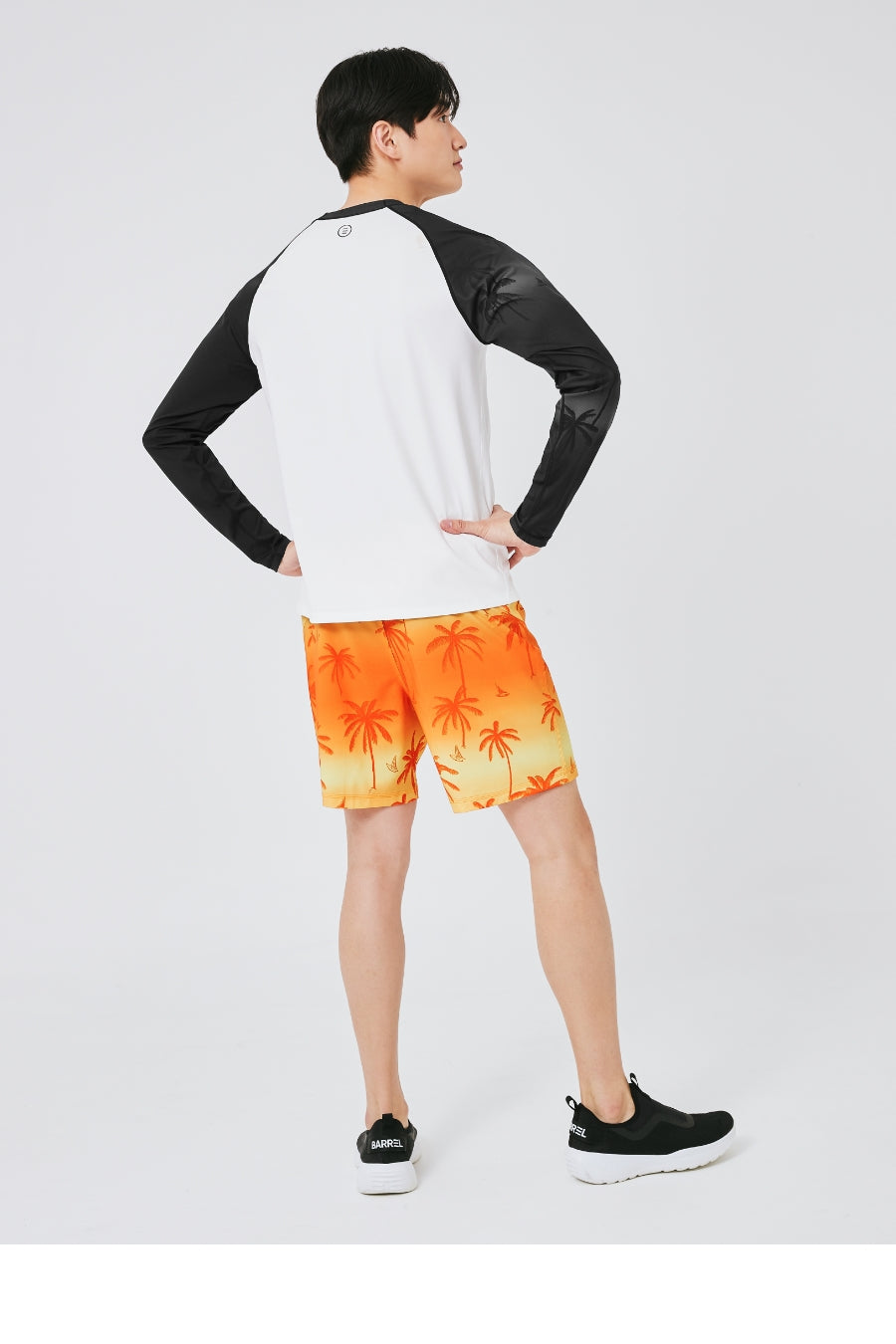 Barrel Men Sunset Palm Tree Board Shorts-ORANGE_image2