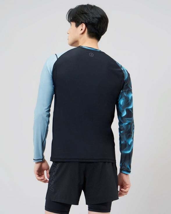 Barrel Mens Abyssal RelaxFit Rashguard-SMOKE_image2