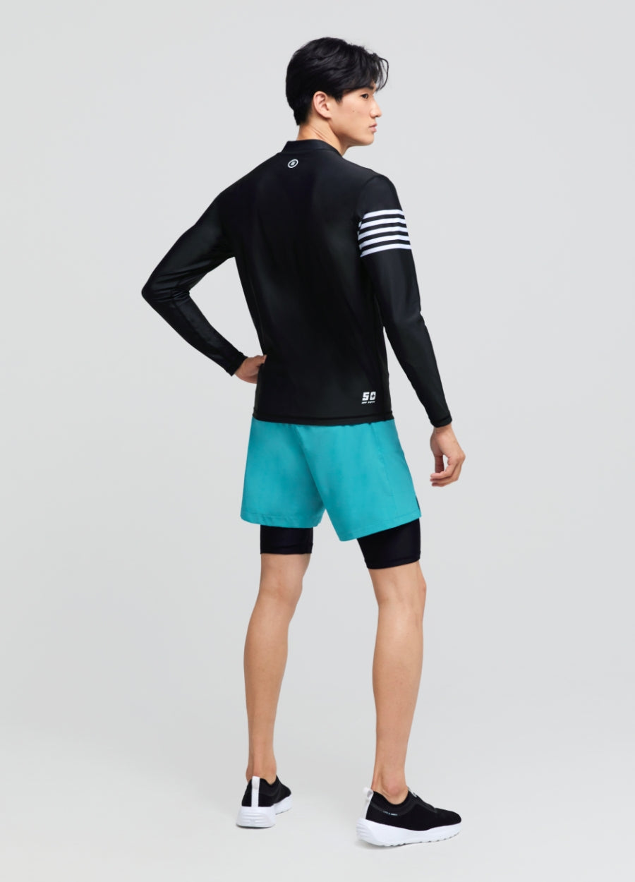 Barrel Mens Ocean ZipUp Rashguard-BLACK_image6