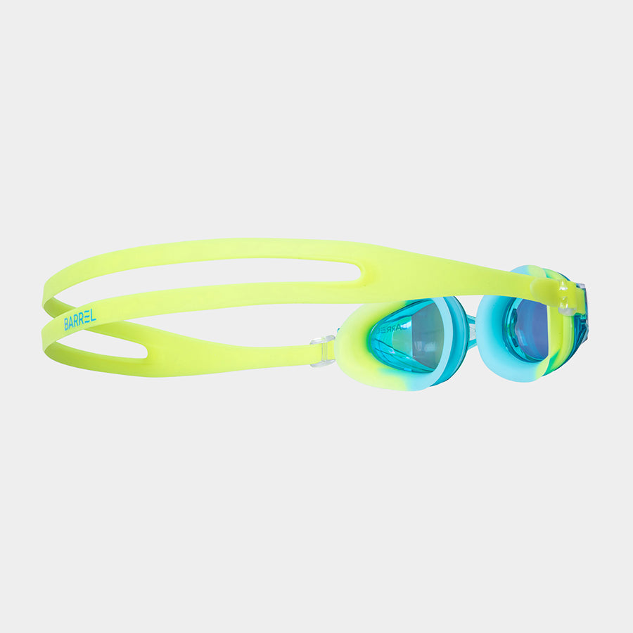 Barrel Prism Mirror Swim Goggles-AQUA/YELLOW_image2