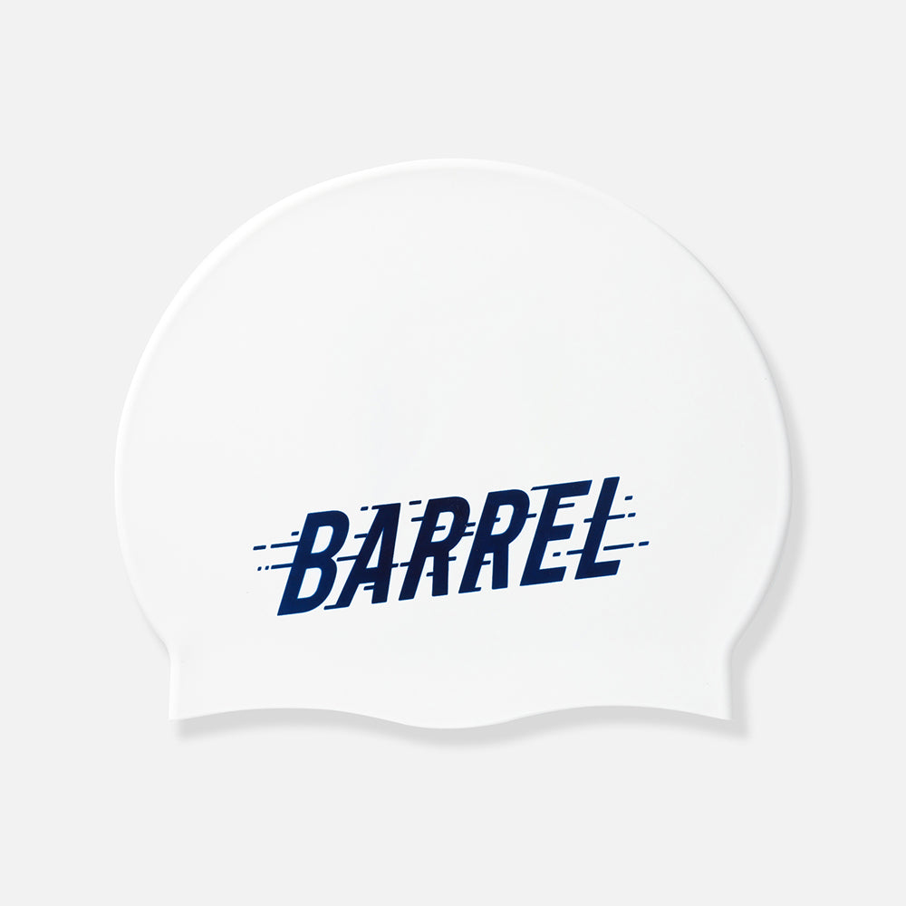 Barrel Rush Silicone Swim Cap-WHITE_image1
