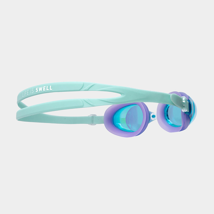 Barrel Training Mirror Swim Goggles-AQUA/MINT_image2