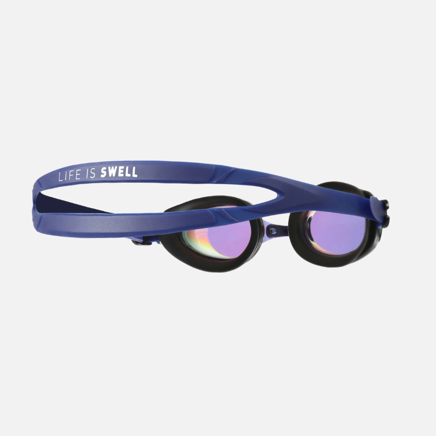 Barrel Training Mirror Swim Goggles-GOLD/NAVY_image2