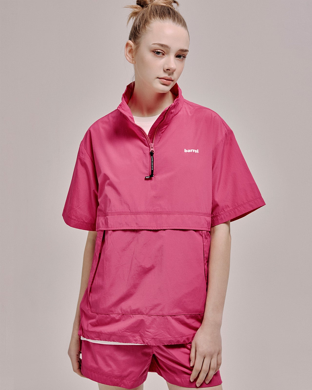 Barrel Unisex Acti B S/S Woven Anorak-MAGENTA_image2