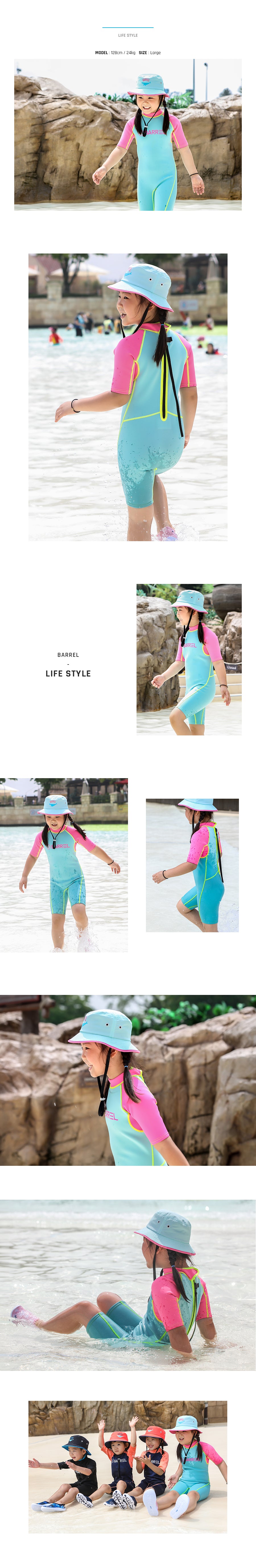 Barrel Kids 1mm Neoprene Spring Suit-MINT/PINK_image