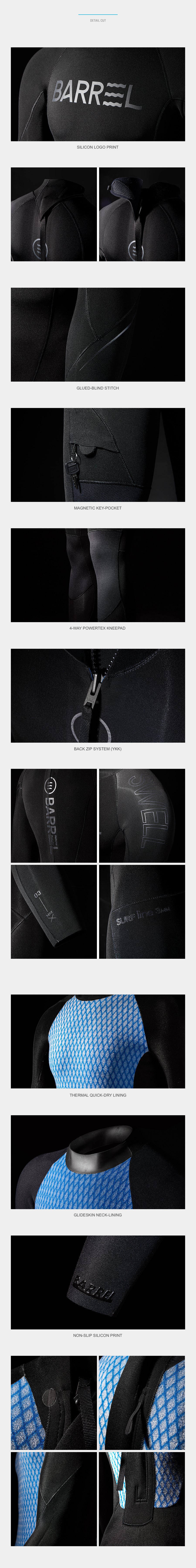 Barrel Mens 3mm Neoprene Back Zip Full Suit-BLACK_image