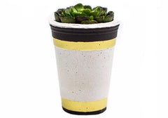 Room 2046 Party Concrete Planter - Gold & Black available from Room 2046 cafe shop studio Toronto Canada
