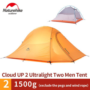 Naturehike Cloud Up Series 1 2 3 Person Tent Outdoor Ultralight Camp Tent with Mat Camping 20D Silicone Travel