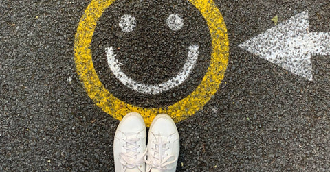 Smiley face on the sidewalk