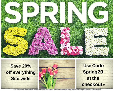 Spring sale now on Save a massive 20% on everything