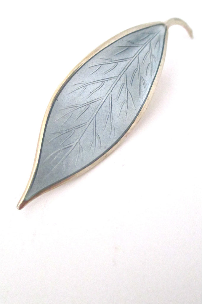 David-Andersen silver & enamel 'grey leaf' brooch – Samantha Howard Vintage