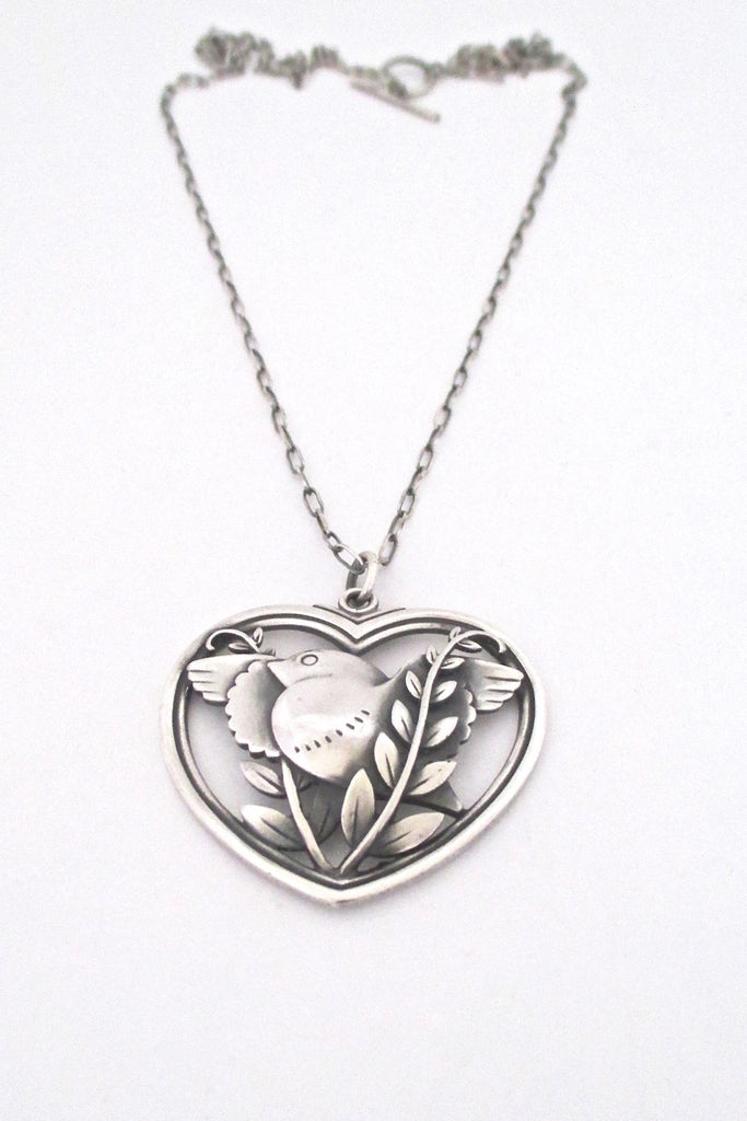 Georg Jensen 'bird & heart' pendant necklace #97