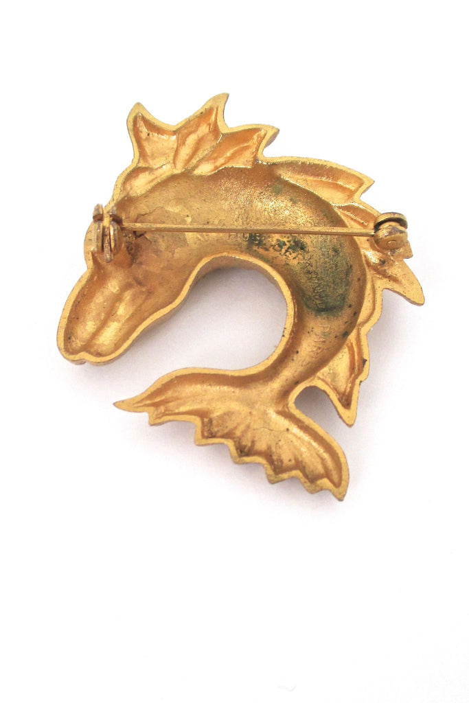 Arthus Bertrand Paris gilt bronze fish brooch – Samantha Howard Vintage