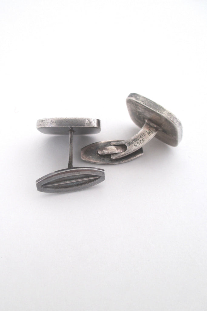 Hans Hansen modernist silver & enamel cufflinks - rare 2 colour ...