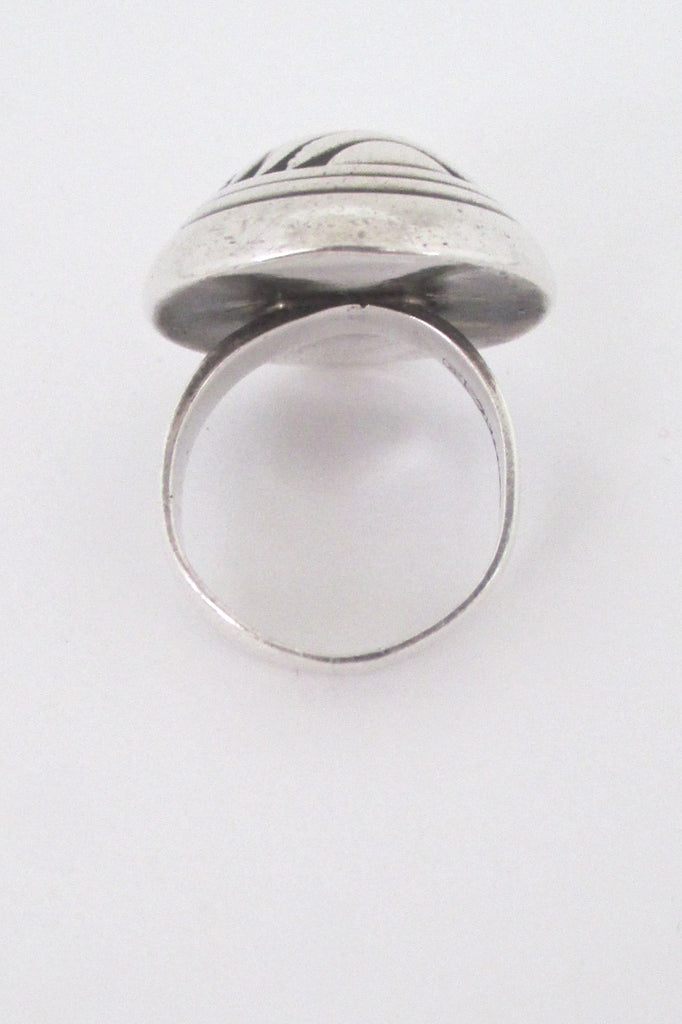Kalevala Koru large silver dome ring – Samantha Howard Vintage