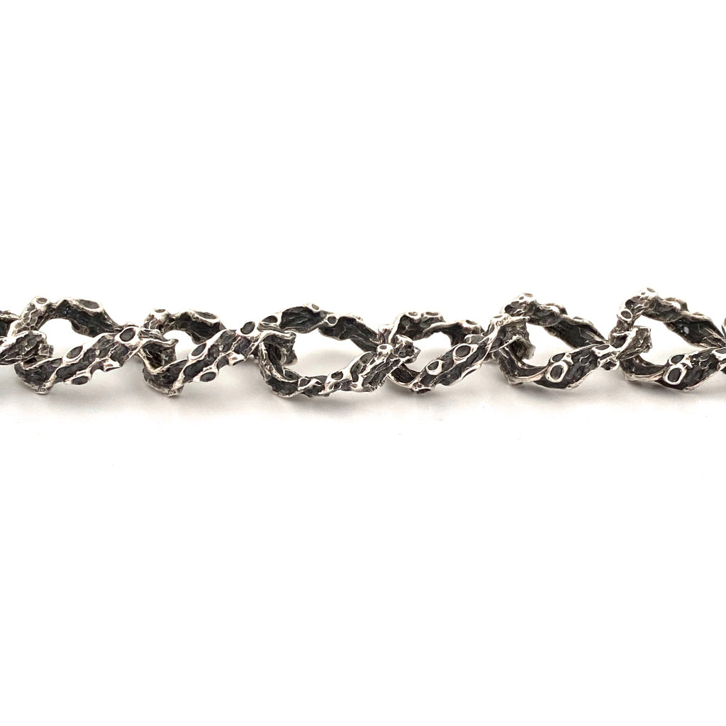 brutalist silver link bracelet ~ toggle closure