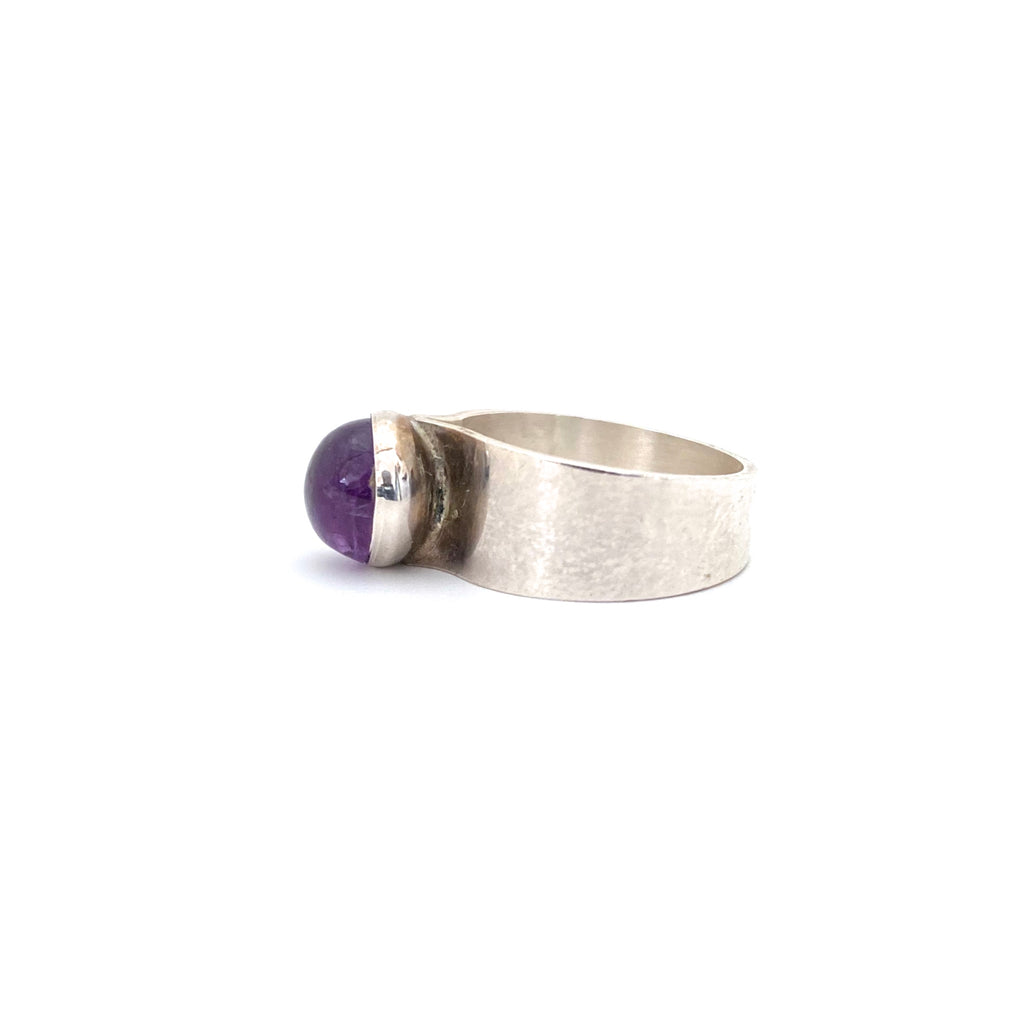 Kaunis Koru Modernist silver & amethyst ring – Samantha Howard Vintage