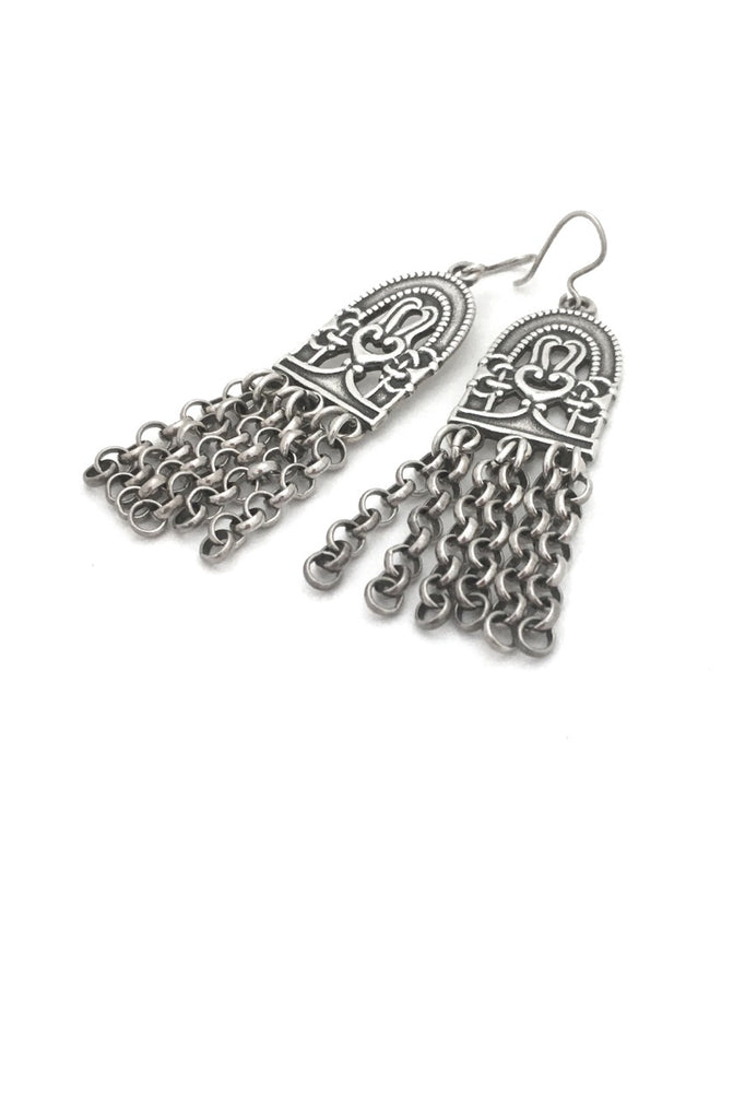 Kalevala Koru vintage silver 'Paradise' drop earrings – Samantha Howard  Vintage