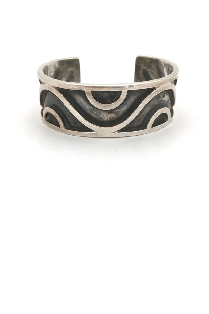 Lico Mexico heavy silver cuff bracelet ~ geometric design