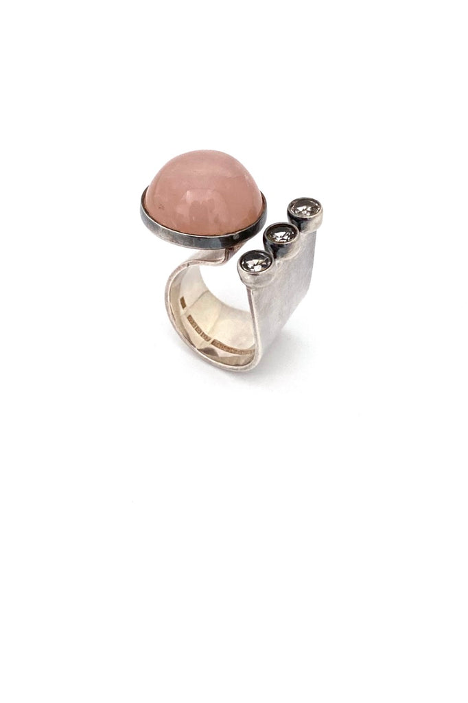 Valo Koru large silver, rose quartz & rock crystal ring ~ 1973 – Samantha  Howard Vintage