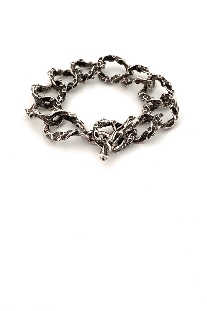 brutalist silver link bracelet ~ toggle closure