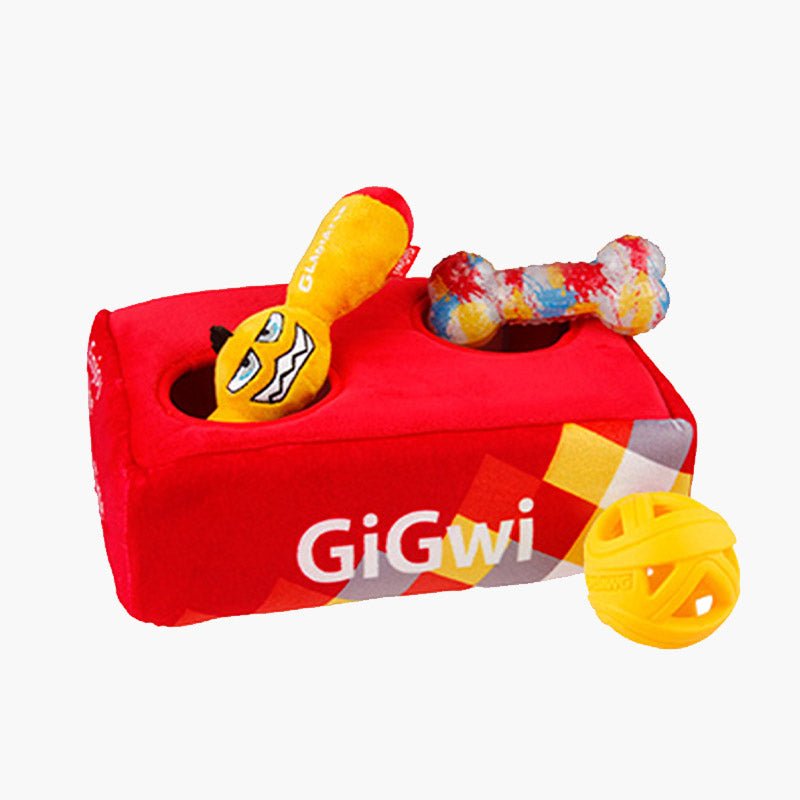 Gigwi Interactive Squeaky Dog Toys, Hide and Seek Dog Toys for Boredom and  Stimulating, Funny Crinkle Dog Toy Set Bucket, 2-in-1 Dog Puzzle Toys for