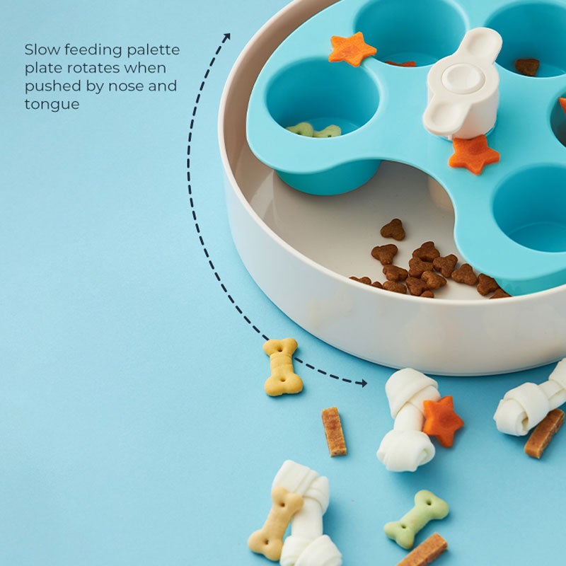 Ownpets Interactive Pet Food Puzzle Slow Feeder Treat Dispenser Blue