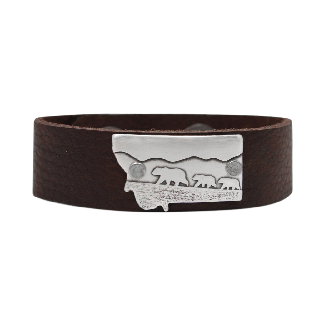 mama bear leather bracelet