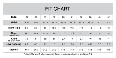 Men's Fit Chart - Aviator