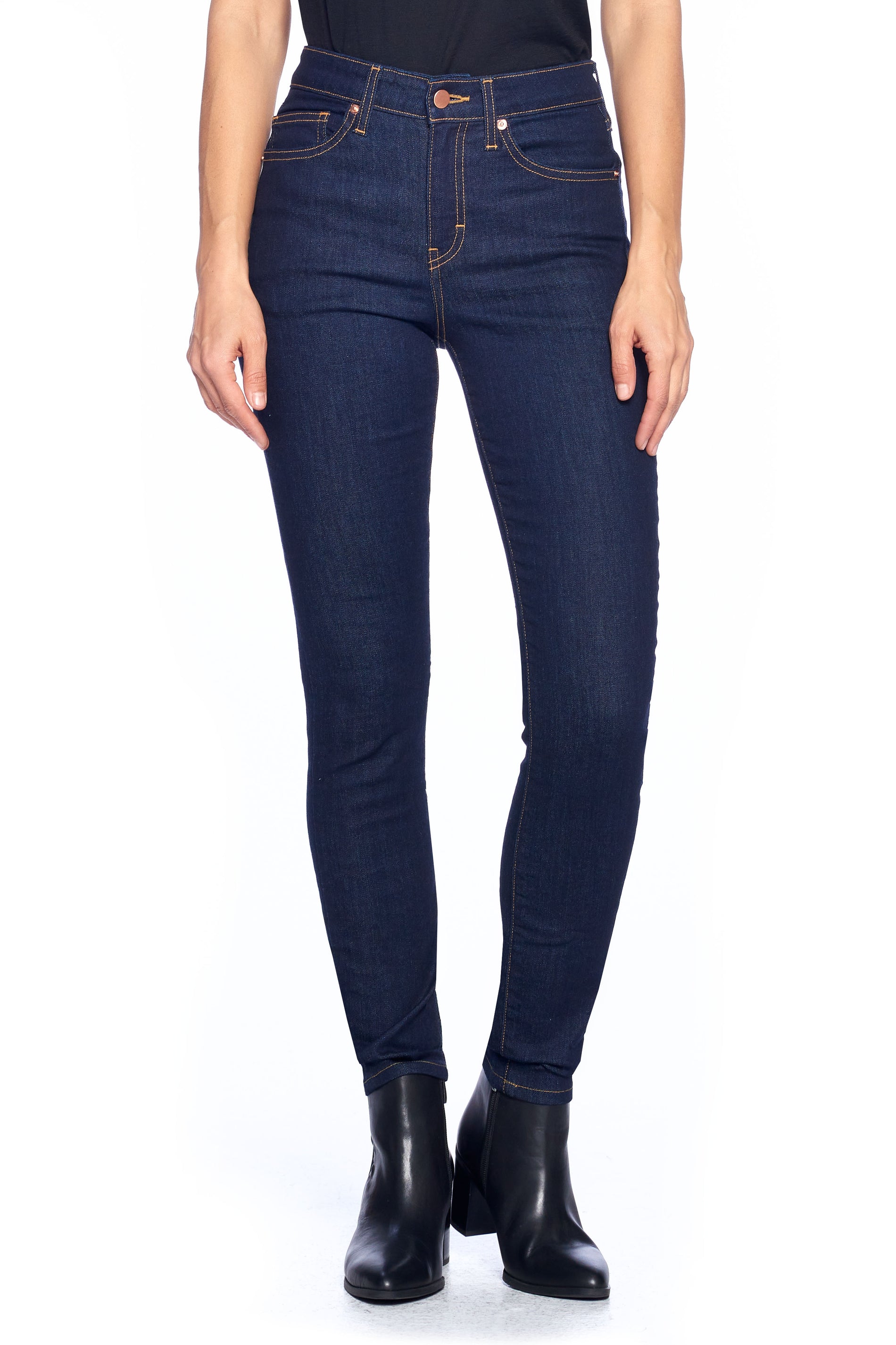 Women's Comfort Skinny Fit Jeans, Dark Indigo, Made in the USA - Aviator