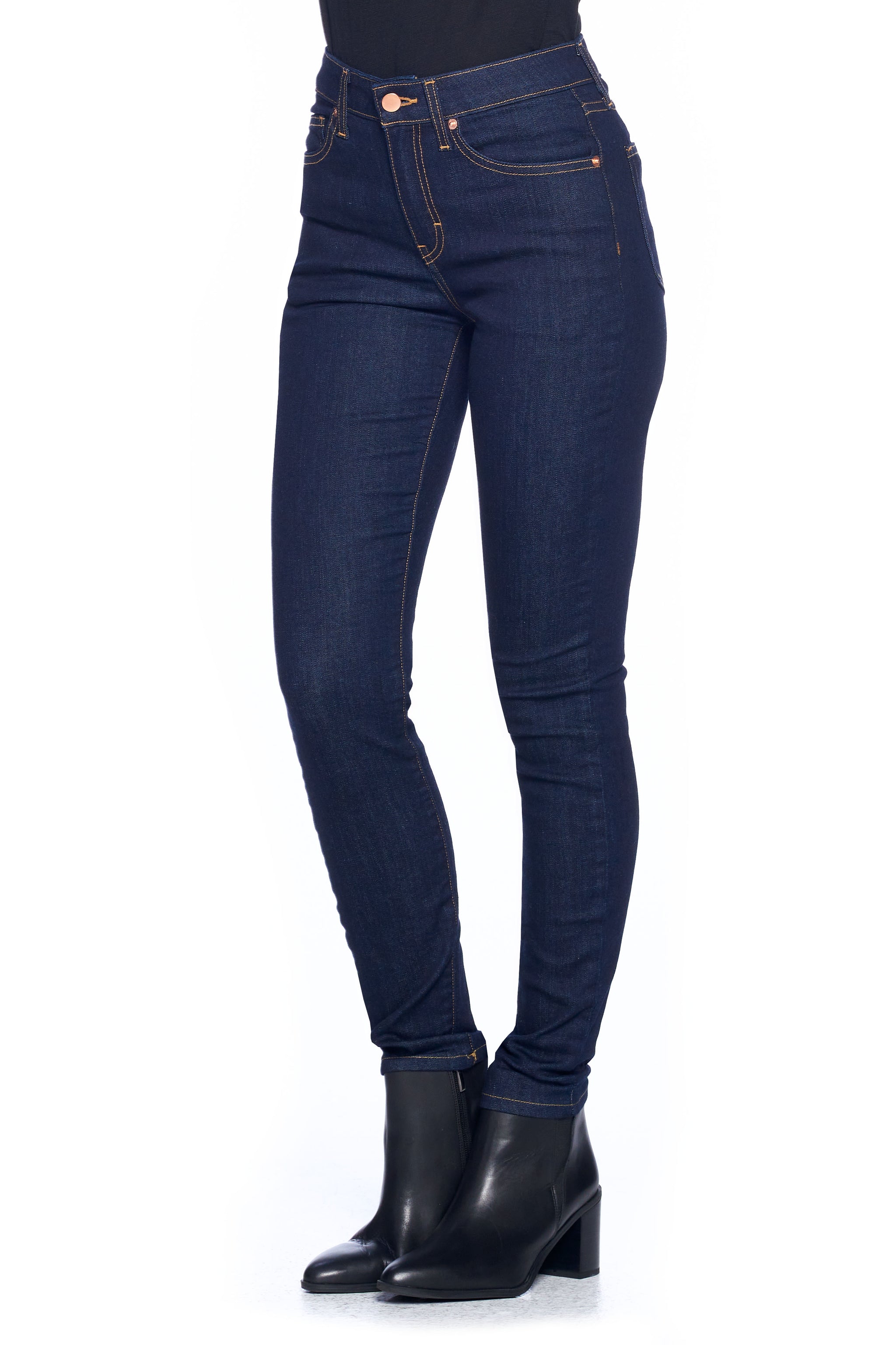 dark indigo skinny jeans womens