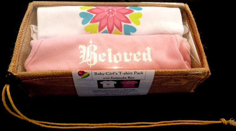 Girls Flower Beloved Pink Gift Cotton Collective 6Mth-4Yr HOPE T-shirt Organic Pack 