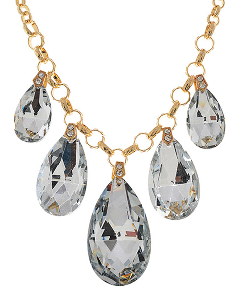 Joan Teardrop Stone Bib Necklace