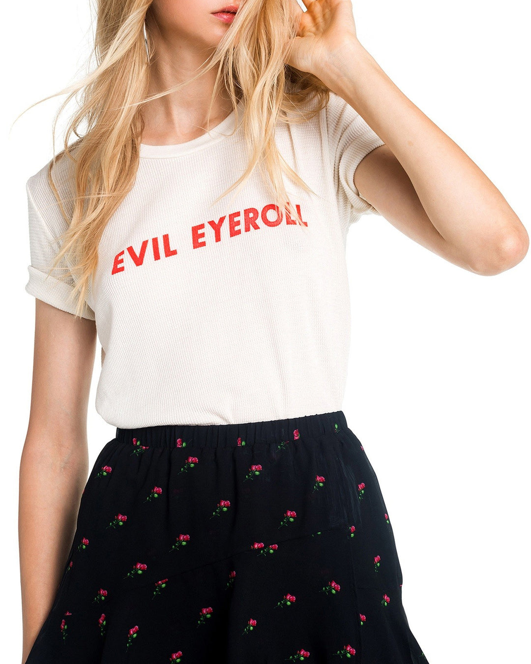 Evil Eyeroll Ribbed Short Sleeve Tee