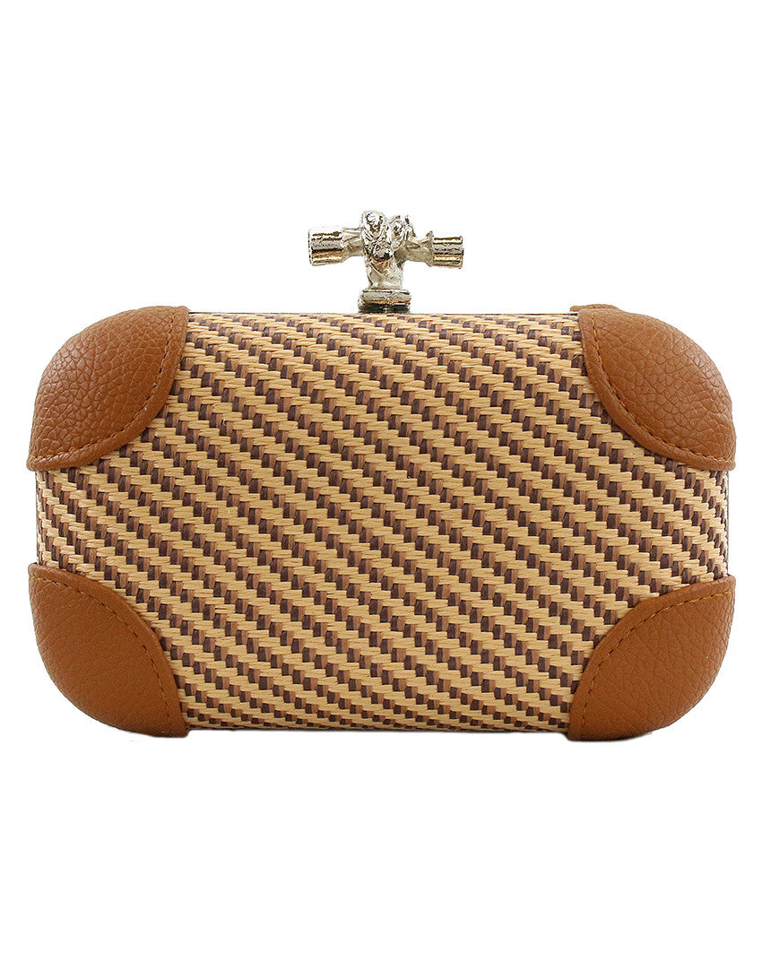 Woven Straw Knot Clutch - The Shopping Bag
