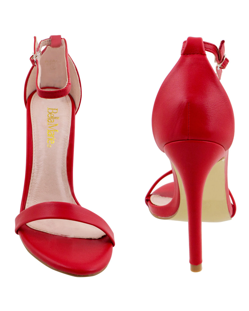 Girl On Fire Red Ankle Strap Heels - The Shopping Bag