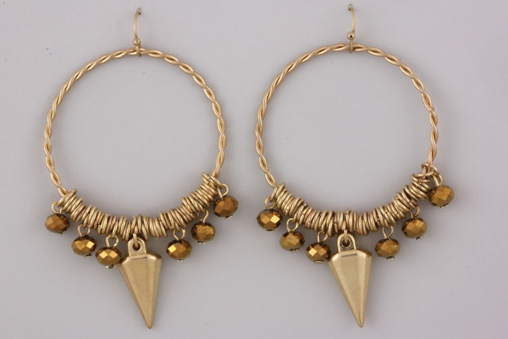 Rebel Gold Dangle Hoop Earrings - The Shopping Bag