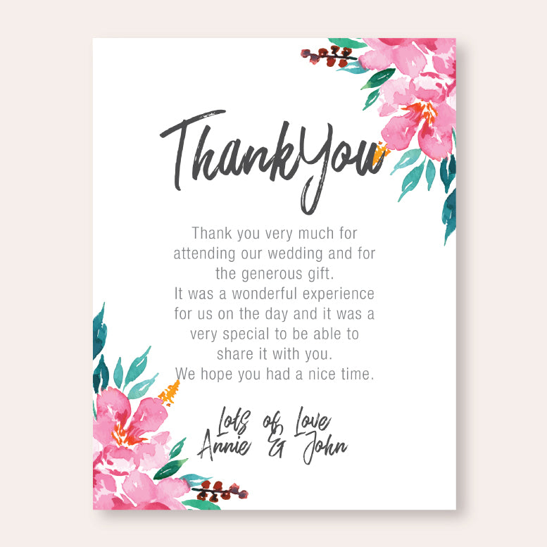Thank You For Coming To Our Wedding Template