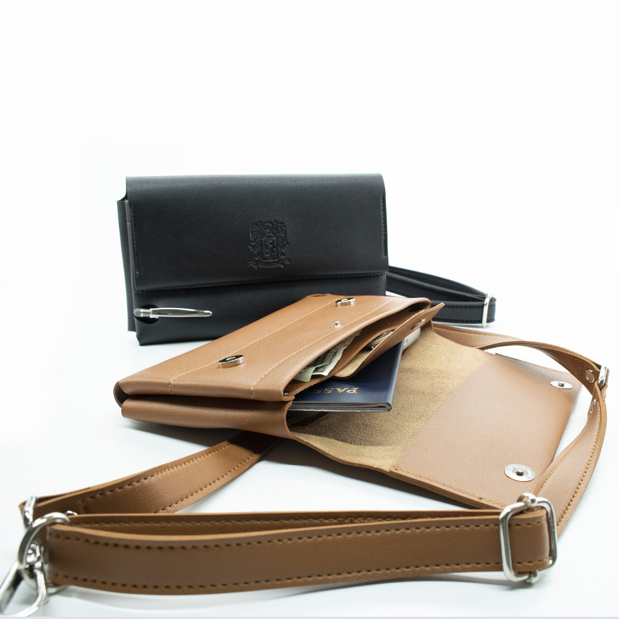 TRAVEL BELT BAG-METALLIC PLATINUM