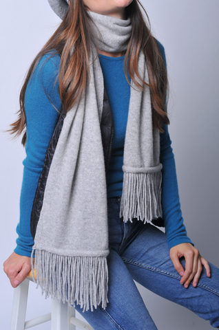 ladies navy blue cashmere scarf