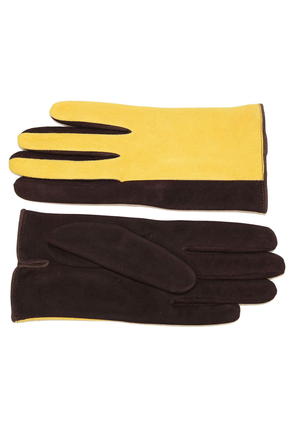 COLOR BLOCK SUEDE GLOVES