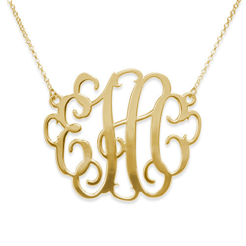 2" LAUREN MONOGRAM NECKLACE, GOLD