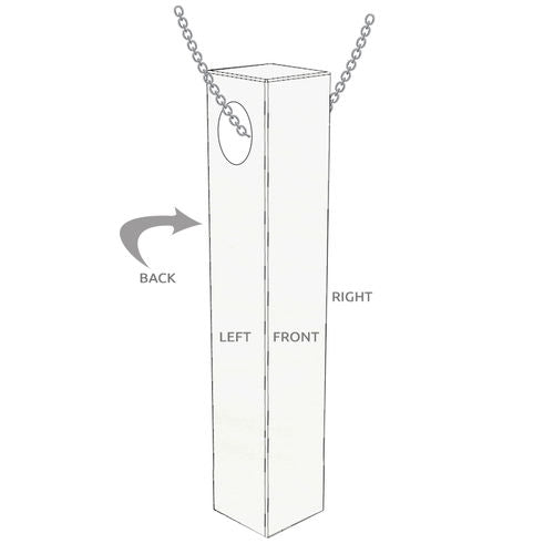 3D ENGRAVED BAR NECKLACE, SILVER