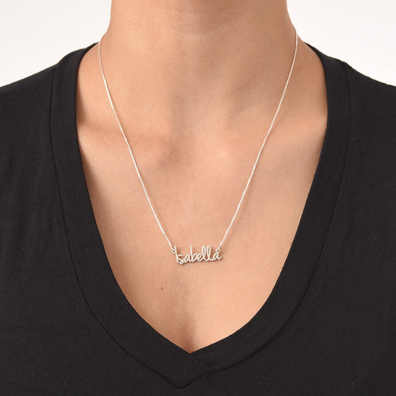 TINY NAME NECKLACE, SILVER