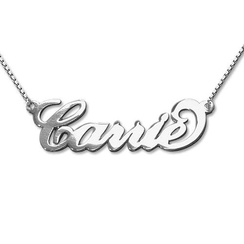 MEDIUM CARRIE NAME NECKLACE, SILVER