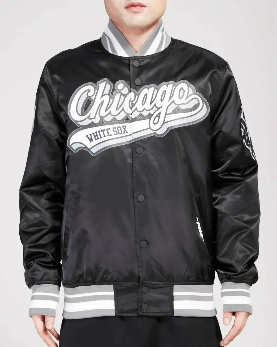 Pro Standard - Chicago White Sox Xcript Tail M Satin Jacket - Black / Gray