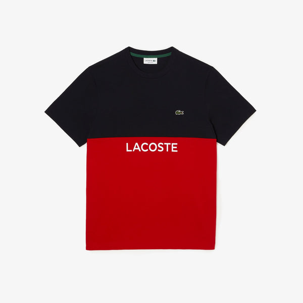 Fit T-shirt Whit Set Men\'s Shorts Logo Lacoste & Navy - – Regular Stripe BLVD